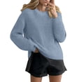 thumbnail image 2 of Plus Size Winter Coats Women Hoodie Solid Color Loose Ladies Sweater One Word Shoulder Exposed Shoulder Hood Sweater Features:, 2 of 9