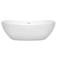 thumbnail image 2 of Rebecca 70 Inch Freestanding Bathtub in White with Shiny White Drain and Overflow Trim, 2 of 3