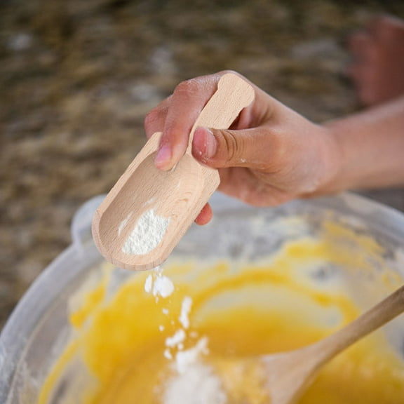 Stri 4pcs Wooden Bath Salt Spoons Tea Leaf Small Spoons Mini Wooden Scoop for Home