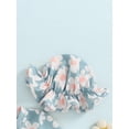 thumbnail image 5 of Bagilaanoe Toddler Baby Girl One-Piece Swimsuit Flower Print Long Sleeve Zipper Rashguard Swimwear + Swimming Cap 6M 12M 18M 24M 3T 4T Kids Ruffle Bathing Suit, 5 of 9