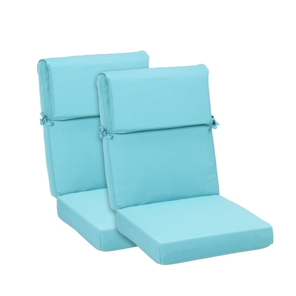 BPS 20" x 20" x 4" Outdoor Chair Cushions Set of 2 Blue High Back Patio Seat