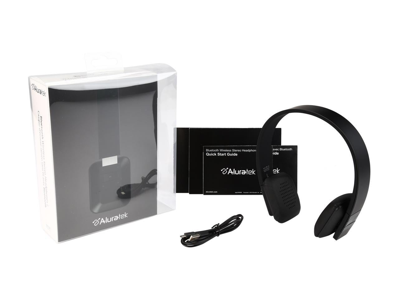 Aluratek Bluetooth Noise-Canceling Over-Ear Headphones, Black, ABH04FB