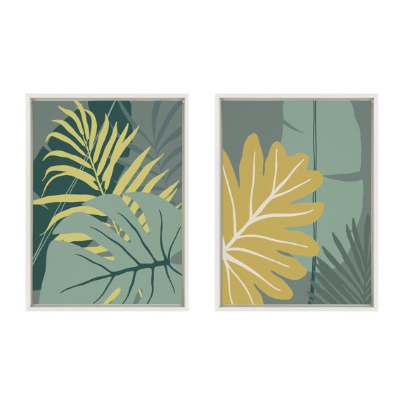 Kate and Laurel Words, Black Framed Canvas Art Prints, 18x24, 2 Piece