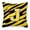 Letter J, variant on Monogram Initial J Tiger Stripe - Black Gold Decorative Fabric Pillow