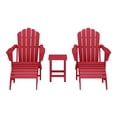 thumbnail image 2 of WestinTrends Highland 5-Piece Adirondack Chair with Folding Ottoman and Table Set, Red, 2 of 14