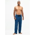 thumbnail image 5 of DevOps Buffalo Plaid Plush Fleece Pajama Pants Men's, Large, White/Blue, 5 of 7
