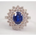 thumbnail image 2 of Divine_creation 2.10 Ctw Oval Cut Blue Sapphire Womens Engagement Ring 14K White Gold Plated 925 Sterling Silver -4, 2 of 4