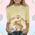 thumbnail image 1 of Blusas y camisas de manga larga con cuello redondo para niños con estampado de día de Pascua, manga 3/4/cuello redondo tres cuartos, camisa inferior y superior para niños, parte superior de poliéster, 1 of 5