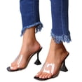 thumbnail image 4 of Zapatillas de tacón alto con punta abierta para mujer, sandalias cómodas, informales, cómodas, para playa Wmkox8yii  ytu2618, 4 of 7