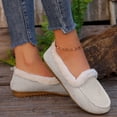 thumbnail image 6 of Women's Slip On Fluffy Suede Loafers Warm Fleece Lined Non Slip Walking Shoes Fashion Moc Toe Dress Shoes, 6 of 6