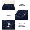 thumbnail image 4 of Jeans Astylish para mujer, cintura alta, pernera ancha, azul marino, 4 of 6