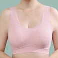 thumbnail image 2 of Clearance Bras! Ashirexll Wireless Bras for Women, Plus Size Sports Solid Color Soft Moisture Wicking No Steel Ring Breathable Gathering Bra Pink XL, 2 of 7
