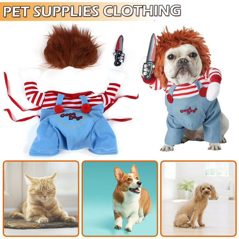 Pets Dogs Costume Party Chucky Halloween Cosplay Poppy Fancy Dress  Jumpsuits R3U7 