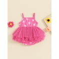 thumbnail image 4 of Nygoyerh Baby Girls Summer Cami Romper Dress Floral/Sun Print Sleeveless Layered Tulle Jumpsuit Newborn Infant Sweet A-line Tutu Dress for Daily Party 3M 6M 12M 18M, 4 of 8