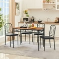 thumbnail image 4 of VECELO 5-Piece Dining Table Set with 4 Chairs, Wooden Dining Table for Home Kitchen Breakfast Nook, Brown, 4 of 10