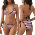 thumbnail image 6 of Ratiio American Patriotic Stars And Stripes Pattern Women's Two Piece Bikini Swimsuit - Adjustable Tie Bikini Set Sexy & Comfortable Beach Swimwear, 6 of 7