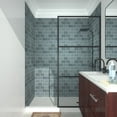 thumbnail image 2 of Niveal Framed Shower Glass Panel,34" W x 72" H Shower Screen  Tempered Glass in Matte Black, 2 of 10
