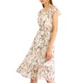 thumbnail image 2 of INSPIRE CHIC Women's Floral Print Flutter Sleeves Square Neck Ruffled Hem Dress, 2 of 6