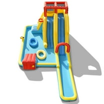 CIPACHO Inflatable Dual Slide Water Park Climbing Bouncer with 735W Air Blower, Bounce House Water Slide for Kids 5-10