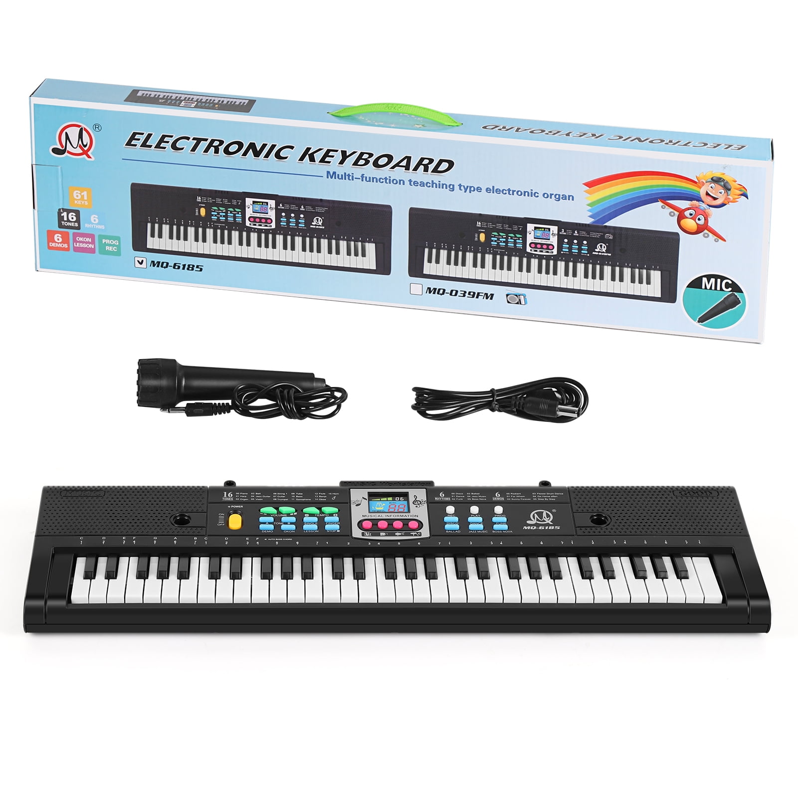 Anself 61 Key Electronic Keyboard Piano with Microphone for Kids