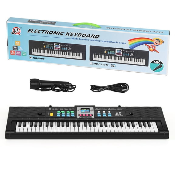 61 key keyboard Piano,Portable Electronic Digital Piano Power Plug,Rich Teaching Content,Multi-Functional Electronic Piano Suitable For Beginners