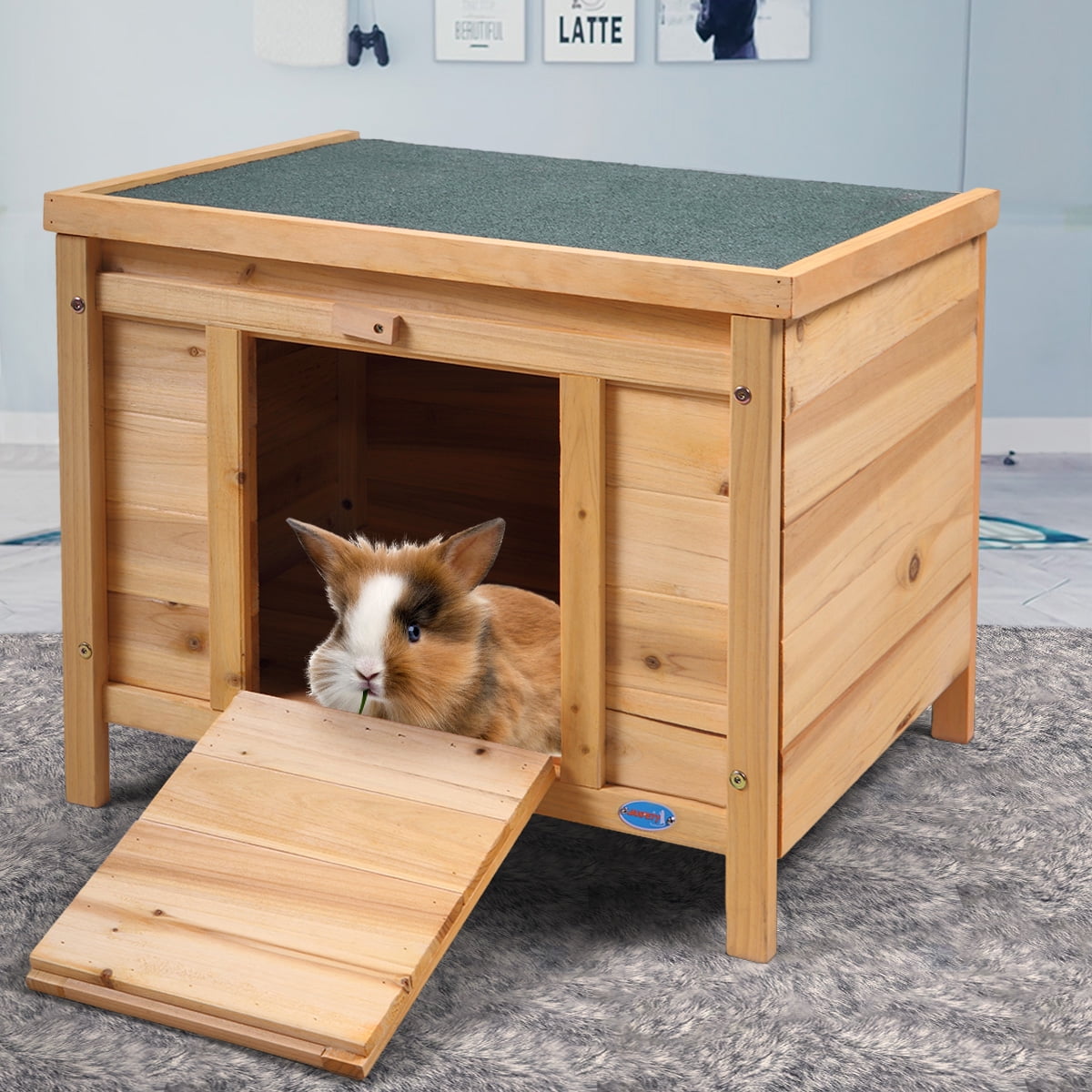 Coziwow 24" Wooden Little Chicken Coop Rabbit Hutch Small Animal House