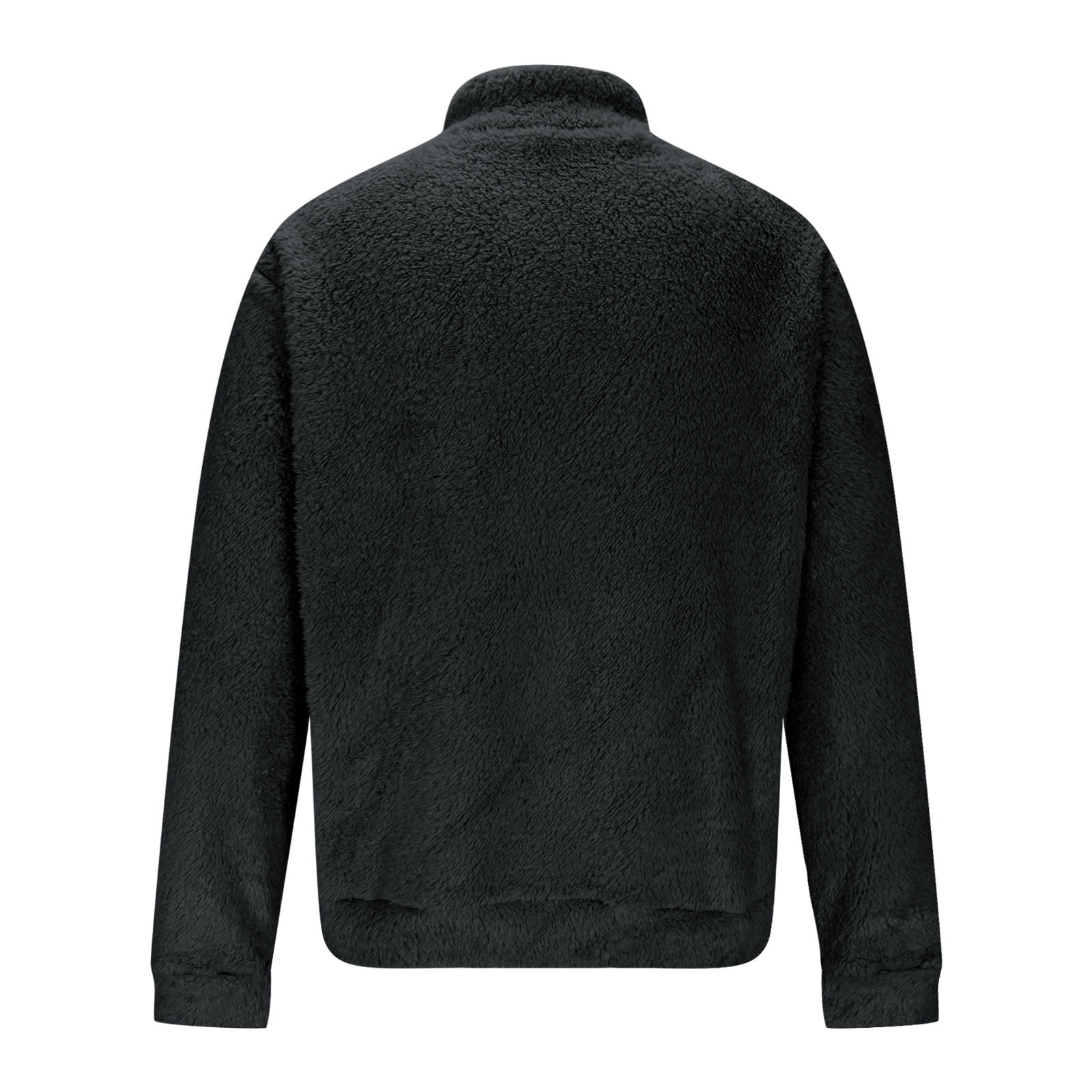 zfhfof Mens Fuzzy Sherpa Fleece Jacket Long Sleeve Lapel Zip Up
