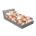 thumbnail image 2 of Spring Garden Fitted Sheet & Pillow Sham Set, Botanical Watercolor Pomegranates and Orchid Flowers Vintage Art, Decorative Printed 2 Piece Bedding Decor, Twinxl, Dark Pink Reseda Green, by Ambesonne, 2 of 2