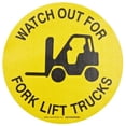 thumbnail image 2 of Brady 92404 17" Diameter B-819 Vinyl Film With Clear, Matte Anti-Slip Overlaminate, Black On Yellow Color Floor Safety Sign, Legend Watch Out For Forklift Trucks (With Picto), 2 of 2