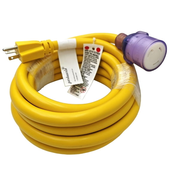 Parkworld 78851 Adapter Cord 5-20 Male Plug to Locking L5-30 Female Receptacle (15FT)