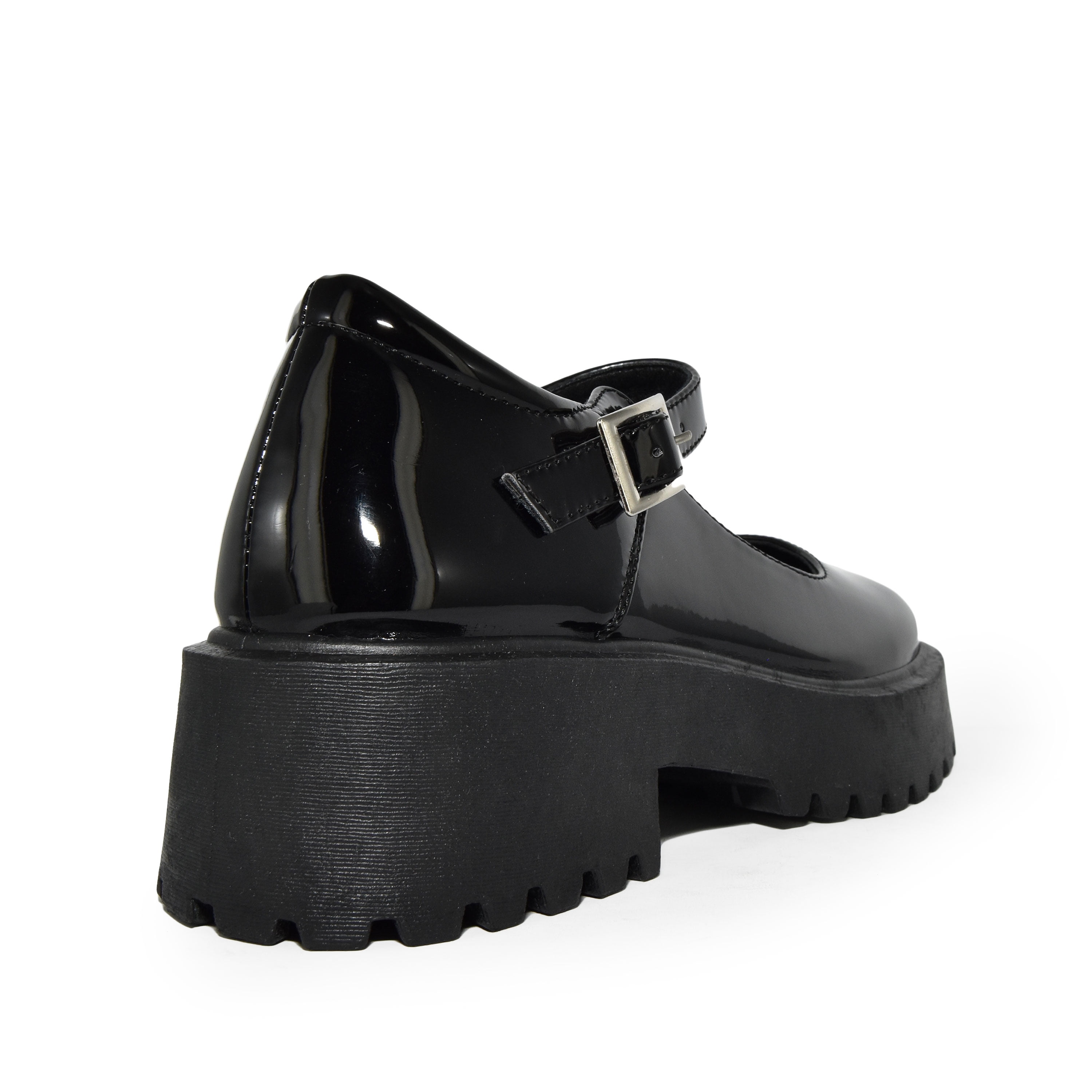 Wild Diva Women's Patent Chunky Heel Platform Round Toe Mary