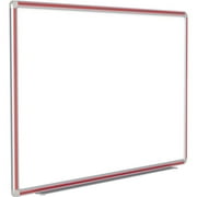 Ghent 48"x48" Aluminum Frame Ceramic Magnetic Whiteboard - Red Trim