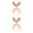 thumbnail image 1 of Moyic Cepillo de en forma de U para niños de 2 a 6 años de edad, cepillo de de boca completa para bebés, limpieza Manual de Rosa 2piezas Moyic CBP186491, 1 of 6