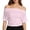 C223/Pink1013, variant on Rggeeun Women's T-Shirts Solid Color Off The Shoulder Square Neck Short Sleeve Loose Fit Soft Lightweight for Summer Beach Lounging Casual Tee,Red,L