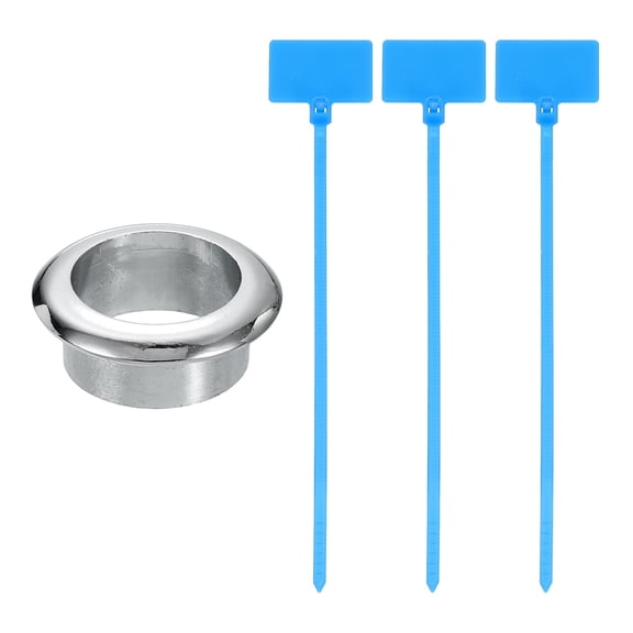 Desk Grommet, 1" (25mm)Zinc Alloy Cable Hole Cover Cable Ties, Silver Tone