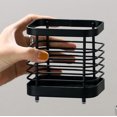 thumbnail image 4 of Soporte para utensilios de cocina, organizador para encimera de cocina, escurridor de cubiertos, estante de secado para almacenamiento, acero inoxidable, negro, 4 ", 2 uds., 4 of 5