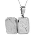 thumbnail image 4 of Small 3/4 inch Sterling silver Engraved Octagon Locket Pendant for Women Handmade, 4 of 4