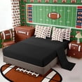 thumbnail image 4 of Erosebridal Cute Football Print Bedding Comforter Set, Simple Sports King Bedding Sets for Boys and Girls, Black Reversible 7 Pieces, 4 of 6
