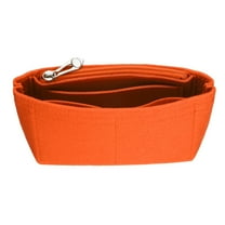 Uxcell Purse Organizer Insert, Small Felt Handbag Organizer Mini Bag Storage & Finishing Inner Bag Liner with Zipper for Chic Backpack Tote Shoulder Bags, Orange