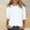 Light Blue plus size polka dot tshirt a1, variant on Women Plus Size Polka Dot Tshirt 3/4 Sleeve Round Neck Casual Basic Tee Vacation Travel Fashion Top, Sky Blue M