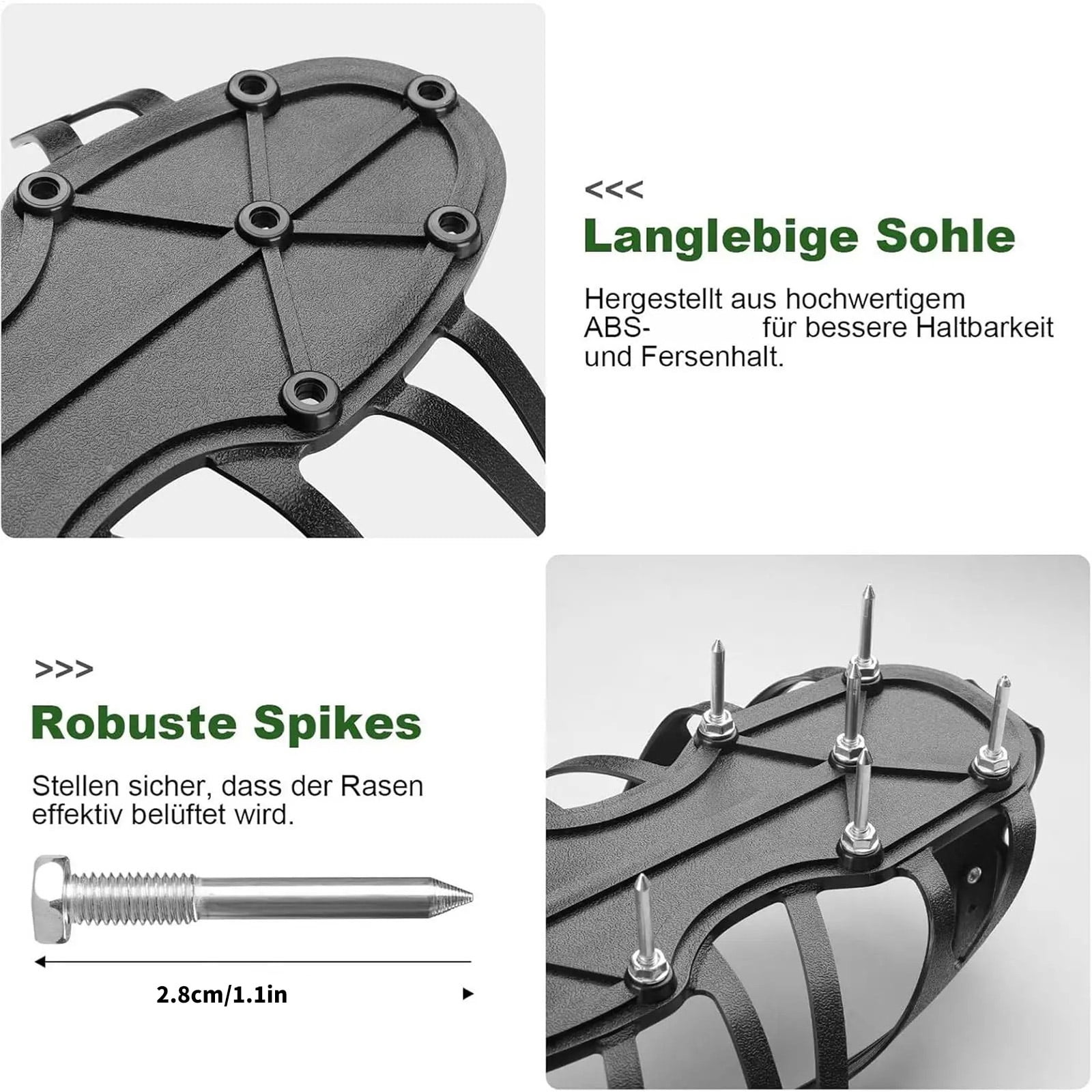 Adjustable Steel Spikes Lawns Aerator Shoes For Gardening Golf Course Yard With Sturdy Polyethylene Base And Secure Fit