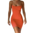 thumbnail image 2 of WTXUE Dresses for Women 2024, Solid Summer Slim Fit Strap Short Dress Off Shoulder Stretch Dress, M, 2 of 4