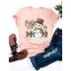 thumbnail image 1 of Camiseta de manga corta para mujer, ropa con estampado de árbol de gato encantador, camisetas gráficas básicas de moda de Año Nuevo, 1 of 5
