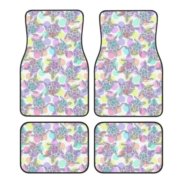 Fotbe Sea Turtles Juego de 4 Tapetes para Auto con Estampado – Alfombrillas de Goma Reforzada, Diseño Antideslizante, Protección para Todo el Año – Vehículos, Autos, Camionetas y SUVs
