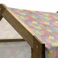 thumbnail image 4 of Geometric Pet House, Abstract Tile Pattern with Thin Stripes Colorful Vintage Square Shapes Design, Outdoor & Indoor Portable Dog Kennel with Pillow and Cover, 5 Sizes, Multicolor, by Ambesonne, 4 of 4