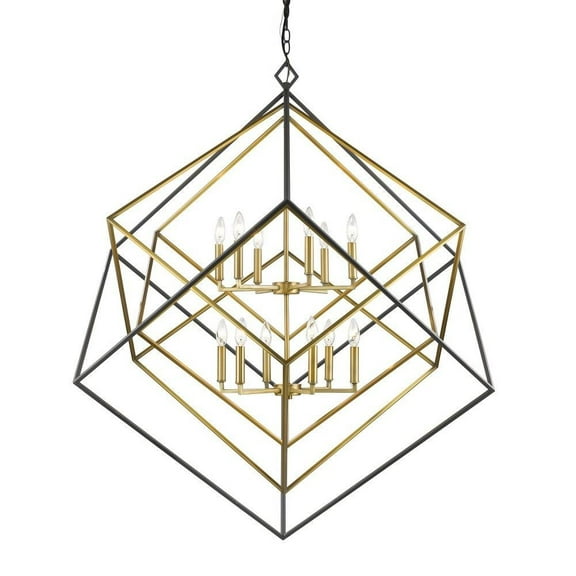 12 Light Chandelier in Linear Style 47.5 inches Wide By 50.5 inches High-Olde Brass/Bronze Finish Bailey Street Home 372-Bel-2750777
