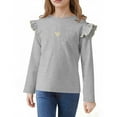 thumbnail image 4 of Gfyviroh Kids Girls Cotton T-shirts Long Sleeve Crew Neck Tops Casual Print Solid Color Pullover Tops,1-10 Years, 4 of 5