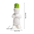 thumbnail image 3 of UYUH Cute Mini Bonsai Head Ceramic Planter, White Creative Human Shape Grass Hair Flower Pot for Succulents, Home Garden Desktop Decor, Tree Doll Design, 3 of 5
