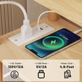 thumbnail image 5 of Solid Wood Side Table with Charging Station, 3-Tier Small End Table with USB Ports and Outlets, Narrow Couch Side Table, Skinny Nightstand Bedside Table for Small Spaces, Bedroom, Living Room, 5 of 8