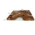 thumbnail image 2 of Benjara 32 Inch Tabletop Platform, Square, Resin, Teak Wood, Brown and White Finish, 2 of 6